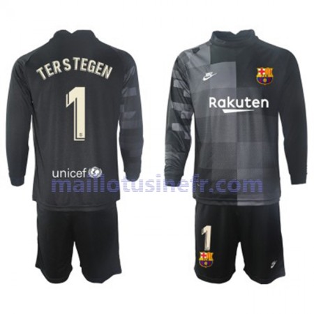 Maillot de Foot FC Barcelone Ter Stegen 1 Extérieur Gardien 2021-22 Manches Longues - Enfant
